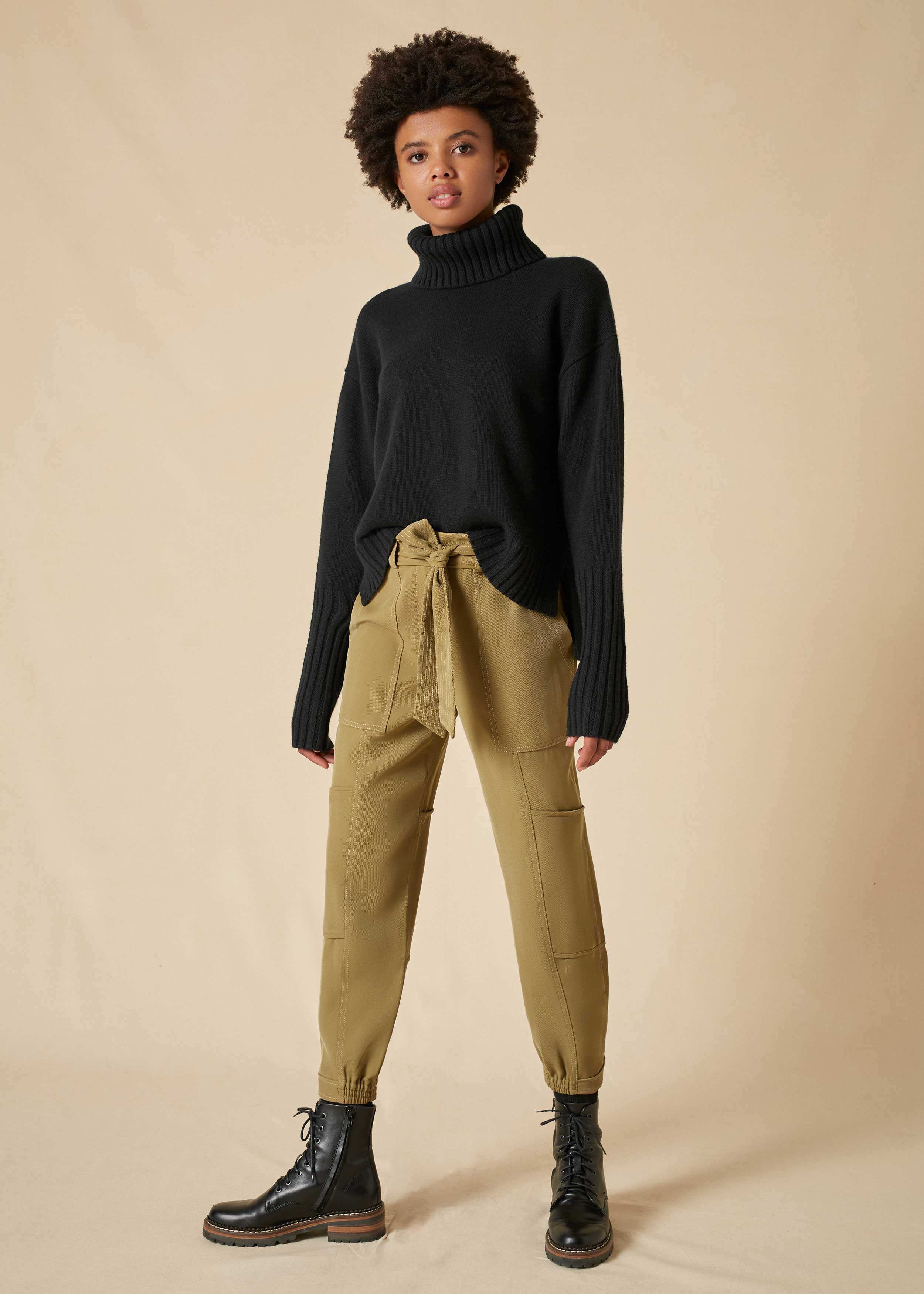 Fluid Twill Cargo Jogger + Belt