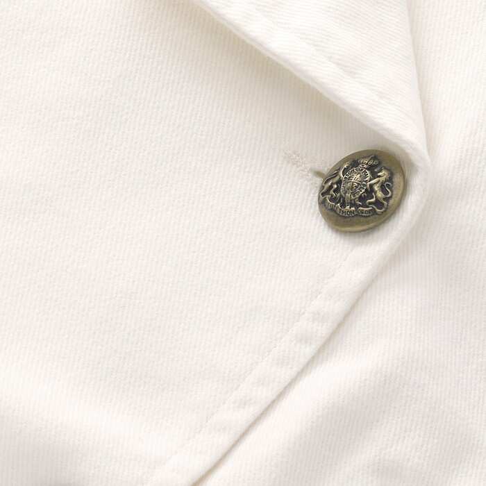 Crafted from military-inspired cotton twill. This fabric is a casual staple that is breathable, comfortable and easy to wear. This style features Italian military-inspired buttons with a worn in, tarnished finish.