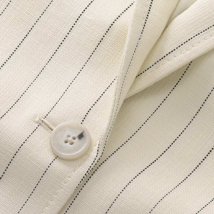 Featuring over 90% LENZING™ ECOVERO™ yarns, this sustainable fabric has a linen-look finish. Featuring a super-fine pinstripe, this neutral-base fabric is soft and comfortable to wear. 